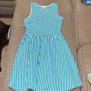 Blue Striped Casual Dress